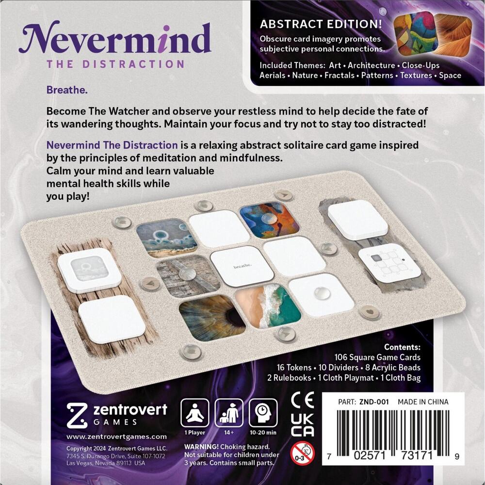 Nevermind Distraction Meditation Board Game Solo Mindfulness Abstract Edition - Picture 13 of 15